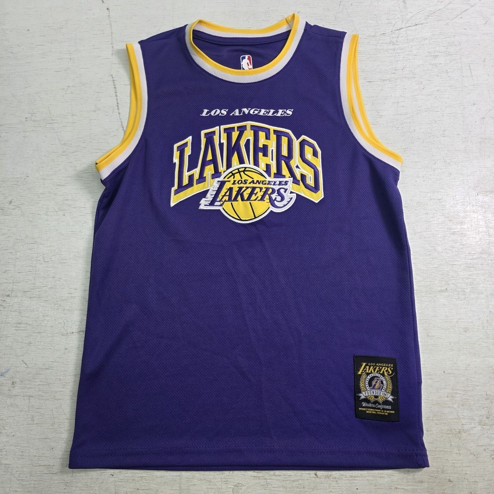 Los Angeles Lakers Embroidered Basketball Jersey Youth Medium 10-12 Purple NBA